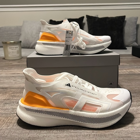 NWT Adidas by Stella McCartney Ultraboost 5 Shoes - White/Orange - IE8770 - Picture 4 of 17